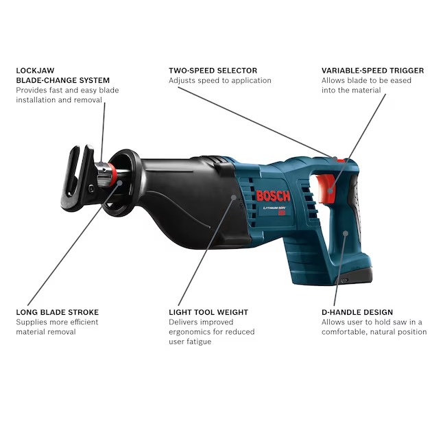 Bosch CRS180B 18-volt Variable Cordless Reciprocating Saw (Battery and Charger Not Included)1_11zon