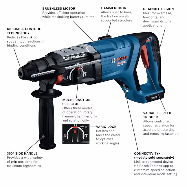 Bosch GBH18V-28DCN Bulldog 18-volt 1-1 8-in Sds-plus Variable Cordless Rotary Hammer DrillBosch GBH18V-28DCN Bulldog 18-volt 1-1 8-in Sds-plus Variable Cordless Rotary Hammer Drill1_11zon