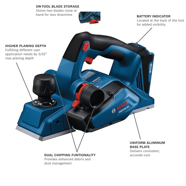 Bosch GHO18V-26N 3.25-in W 18-volt Handheld Planer1_11zon