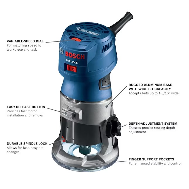 Bosch GKF125CEN 1 4-in 7-Amp 1.25-HP Variable Fixed Corded Router1_11zon
