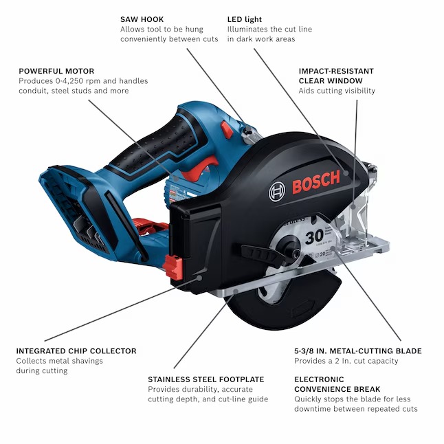 Bosch GKM18V-20N 18-volt 5-3 8-in Cordless Circular Saw (Battery and Charger Not Included)1_11zon