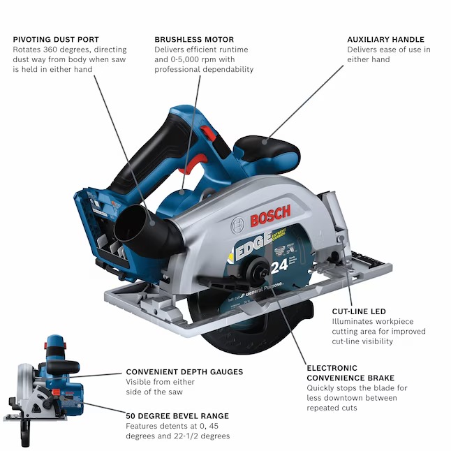 Bosch GKS18V-22N 18-volt 6-1 2-in Brushless Cordless Circular Saw (Battery and Charger Not Included)1_11zon