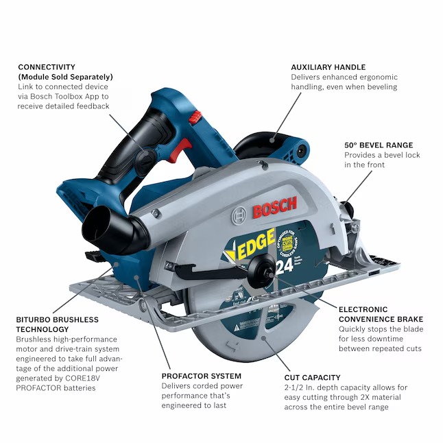 Bosch GKS18V-25CN Profactor 18-volt 7-1 4-in Brushless Cordless Circular Saw (Battery and Charger Not Included)1_11zon