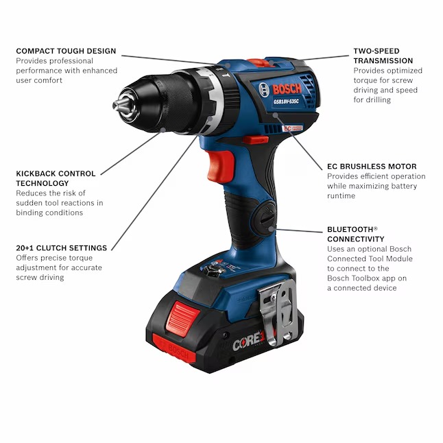 Bosch GSB18V-535CB15 1 2-in 18-volt 4-Amp Variable Brushless Cordless Hammer Drill (1-Battery and Charger Included)2_11zon