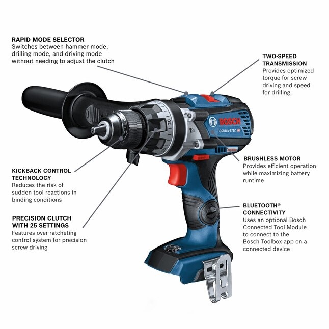 Bosch GSB18V-975CN 1 2-in 18-volt Variable Brushless Cordless Hammer Drill (Charger Not Included)1_11zon