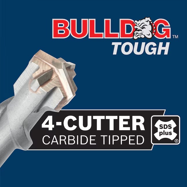 Bosch HC4C2163 Bulldog Tough 4-Cutter 1-in x 10-in Alloy Steel Masonry Drill Bit for Sds-plus Drill3_11zon