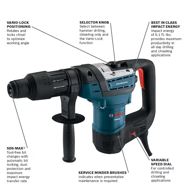 Bosch RH540M 12-Amp 1-9 16-in Sds-max Variable Corded Rotary Hammer Drill455_11zon