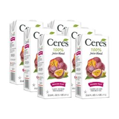 Ceres 100% All Natural Pure Fruit Juice Blend - Delicious Passion Fruit Edition - Rich in Vitamin C, No Added Sugar or Preservatives, Cholesterol Free, Gluten Free - 33.8 FL OZ (Pack of 6)