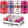 Culture Pop Soda Sparkling Probiotic Drink, Vegan Soda for Gut Health, Non-GMO, GF, No Added Sugar, 12 Pack, 12 Fl Oz Cans, Jazzy & Juicy Variety Pack