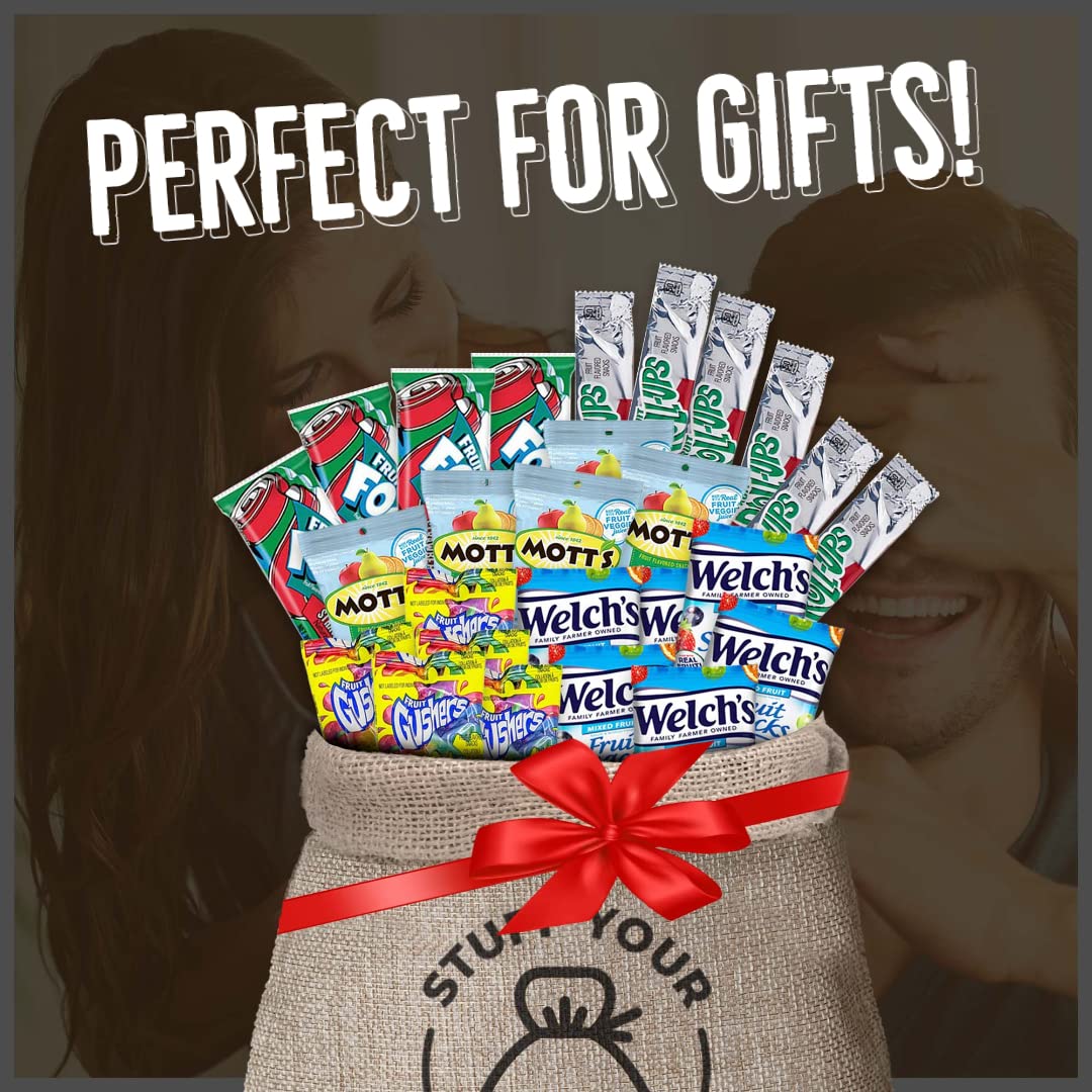 Fruit Snacks Variety Pack (80 Count) - Includes Motts Medleys Fruit Snacks, Welches Mixed Fruit Snacks, Gushers, Fruit by the Foot and Fruit Roll-Ups by Stuff Your Sack4