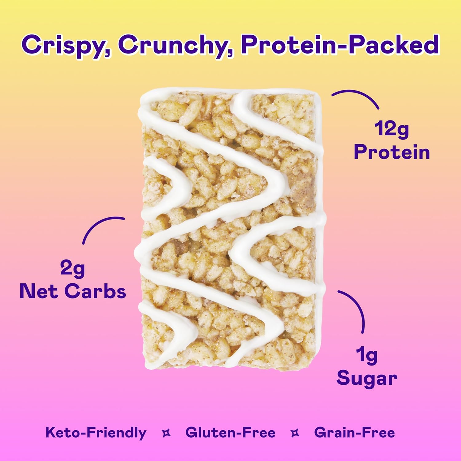 MAGIC SPOON Treats - High Protein, Low Carb, Keto Friendly, 1g of Sugar, Gluten Free, Crispy Treat Protein Bar Cereal Bar, On-The-Go Healthy Snack (Marshmallow, 16 Bars)1