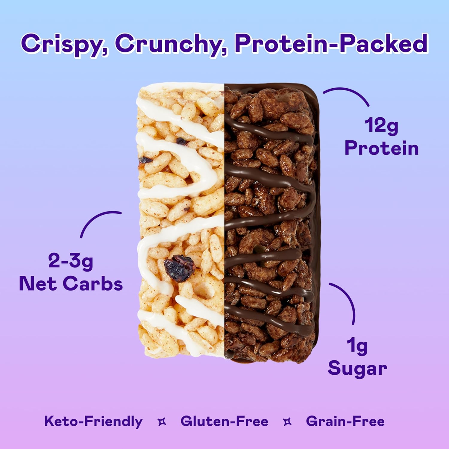 MAGIC SPOON Treats - High Protein, Low Carb, Keto Friendly, Low Sugar, Gluten Free, Crispy Protein Bar Cereal Bar, On-The-Go Healthy Snack (8 Blueberry Muffin Bars, 8 Double Chocolate Bars)1