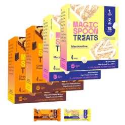 MAGIC SPOON Treats - High Protein, Low Carb, Keto Friendly, Low Sugar, Gluten Free, Crispy Protein Bar Cereal Bar, On-The-Go Healthy Snack (8 Chocolate PB Bars, 8 Marshmallow Bars)