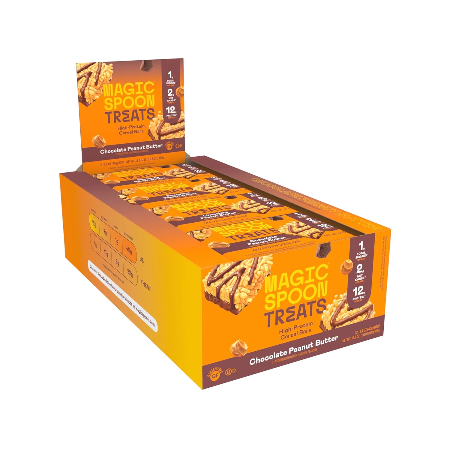 MAGIC SPOON Treats - High Protein, Low Carb, Keto Friendly, Low Sugar, Gluten Free, Crispy Protein Bar Cereal Bar, On-The-Go Healthy Snack (Chocolatey PB, 12 Bars) MAGIC SPOON Treats - High Protein, Low Carb, Keto Friendly, Low Sugar, Gluten Free, Crispy Protein Bar Cereal Bar, On-The-Go Healthy Snack (Chocolatey PB, 12 Bars)