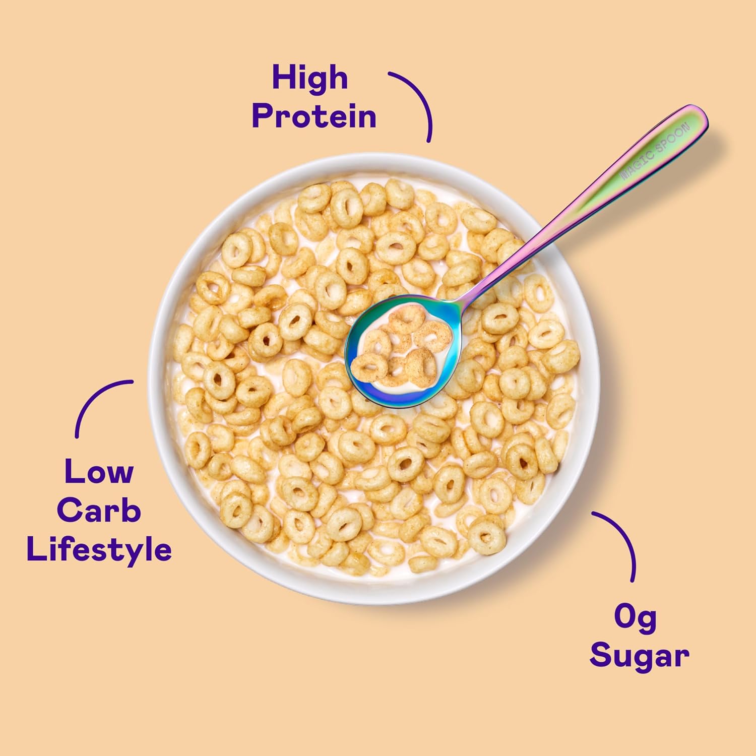 Magic Spoon Cereal - Oatmeal Cookie 4-Pack of Cereal and Spoon - Keto & Low Carb Lifestyles, Gluten & Grain Free, High Protein, 0g Sugar1