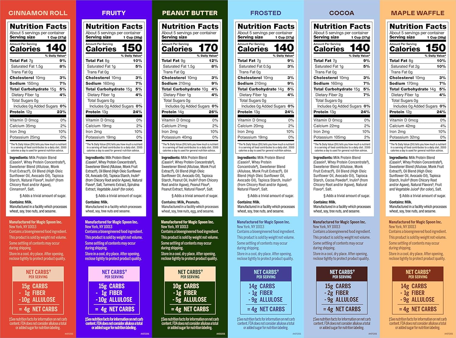 Magic Spoon Cereal, Variety 6-Pack of Cereal + Spoon - Keto & Low Carb Lifestyles, Gluten & Grain Free, High Protein, 0g Sugar56