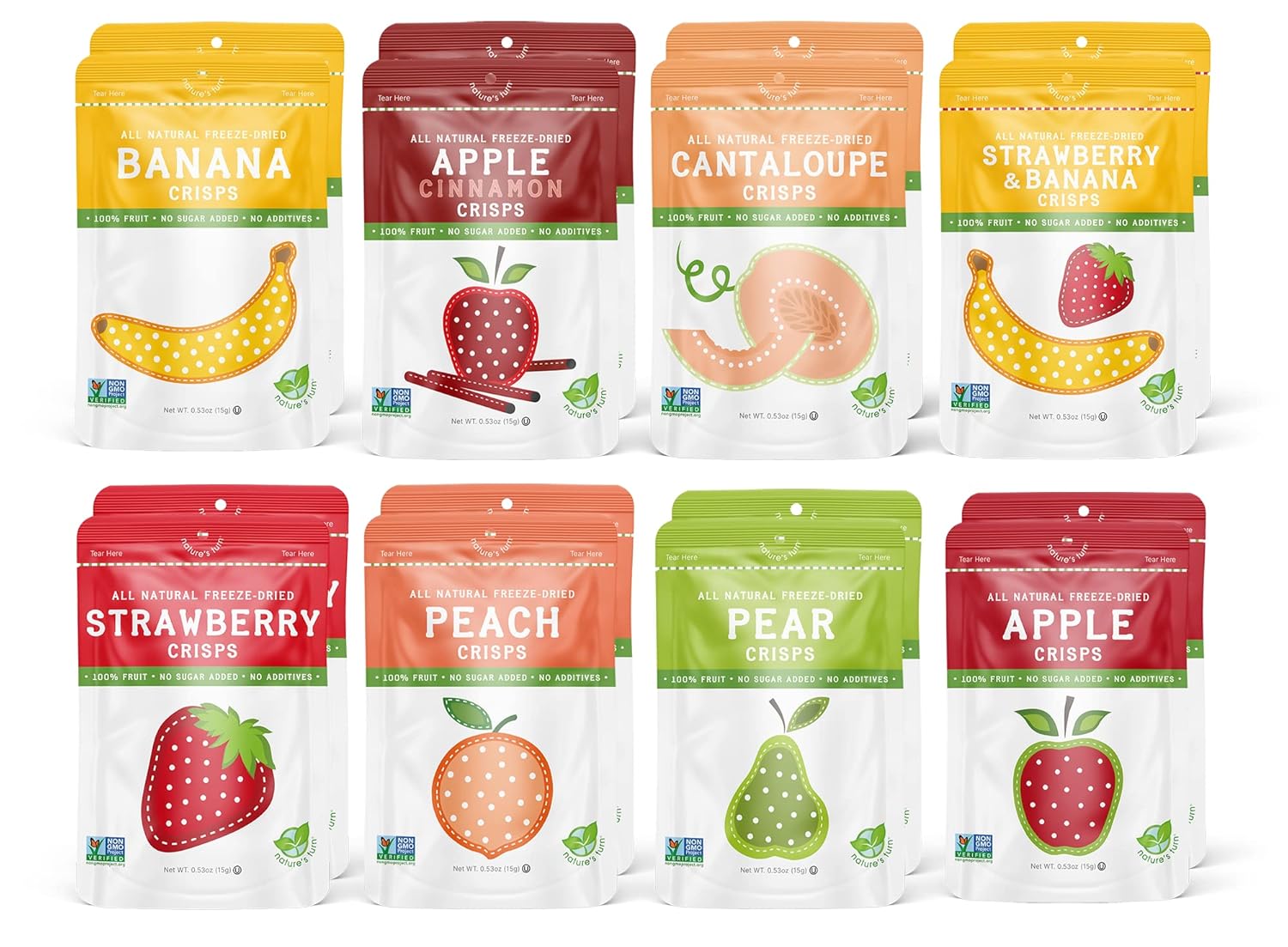 Nature's Turn Freeze-Dried Fruit Snacks, Mega Variety Pack of 16 (0.53 oz Each) Nature's Turn Freeze-Dried Fruit Snacks, Mega Variety Pack of 16 (0.53 oz Each)