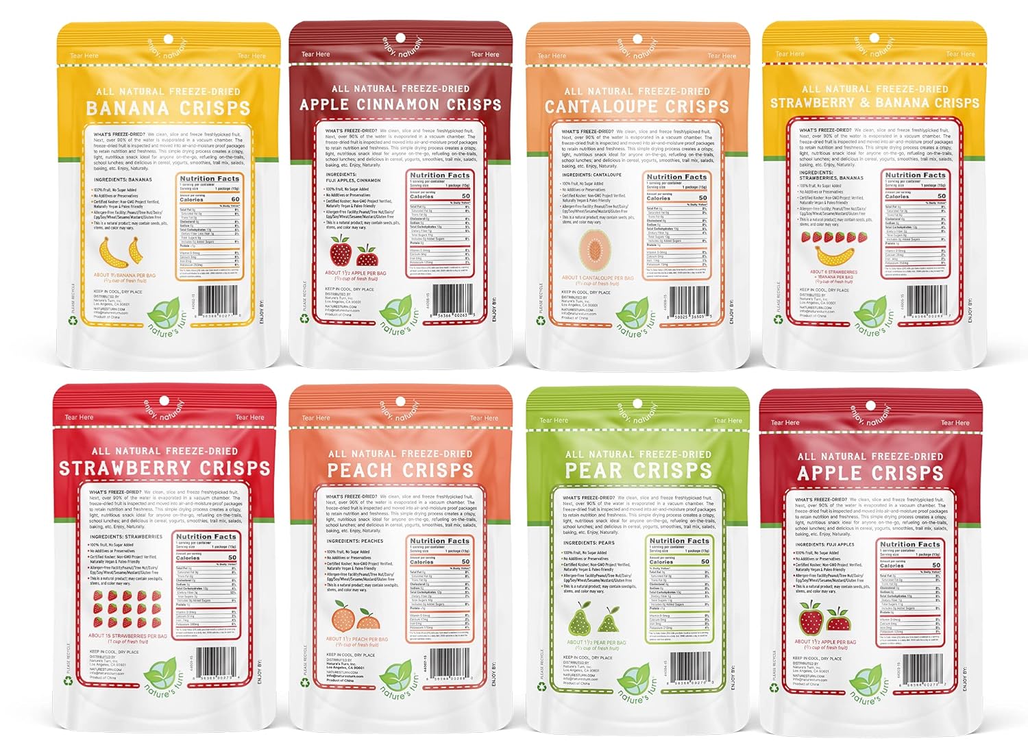 Nature's Turn Freeze-Dried Fruit Snacks, Mega Variety Pack of 16 (0.53 oz Each)2