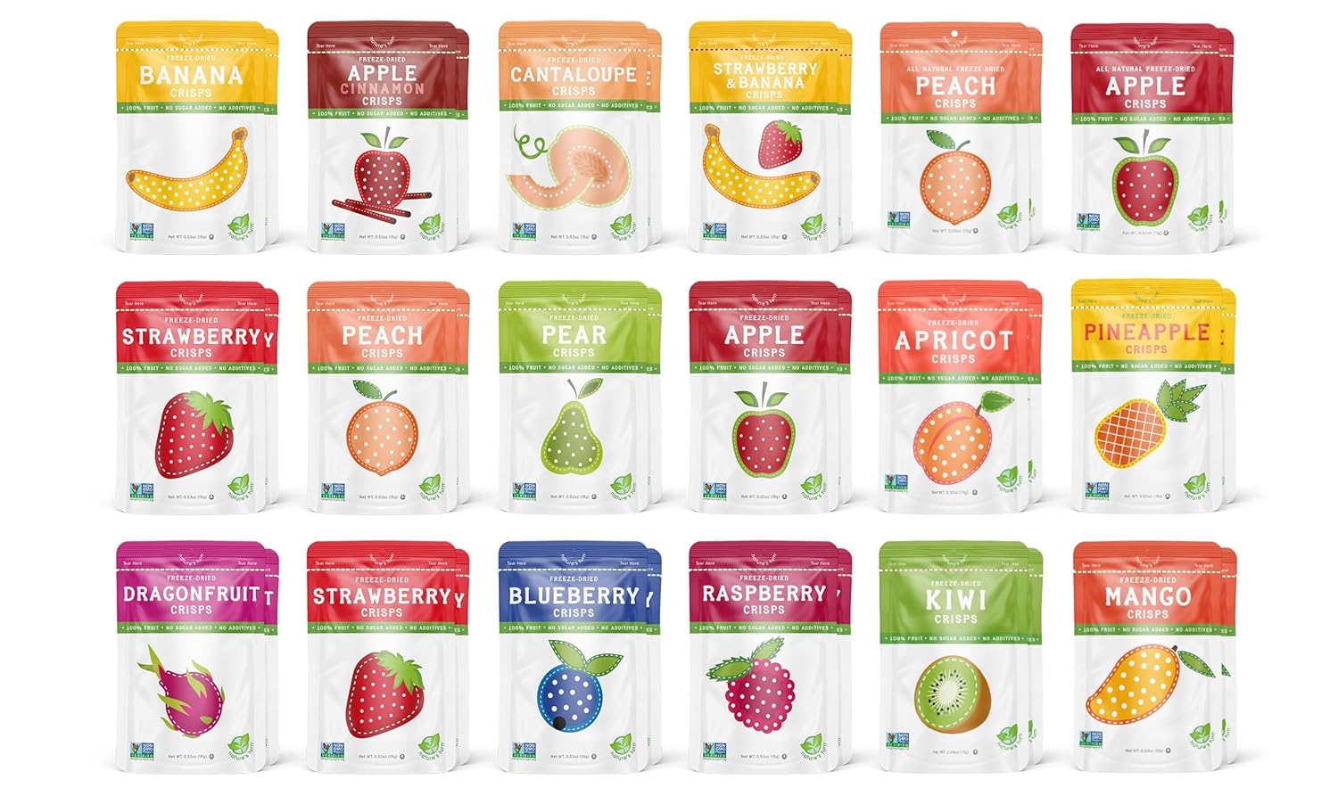 Nature’s Turn Freeze-Dried Fruit Snacks, Ultimate Variety, Pack of 36 (0.53 oz Each) Nature’s Turn Freeze-Dried Fruit Snacks, Ultimate Variety, Pack of 36 (0.53 oz Each)