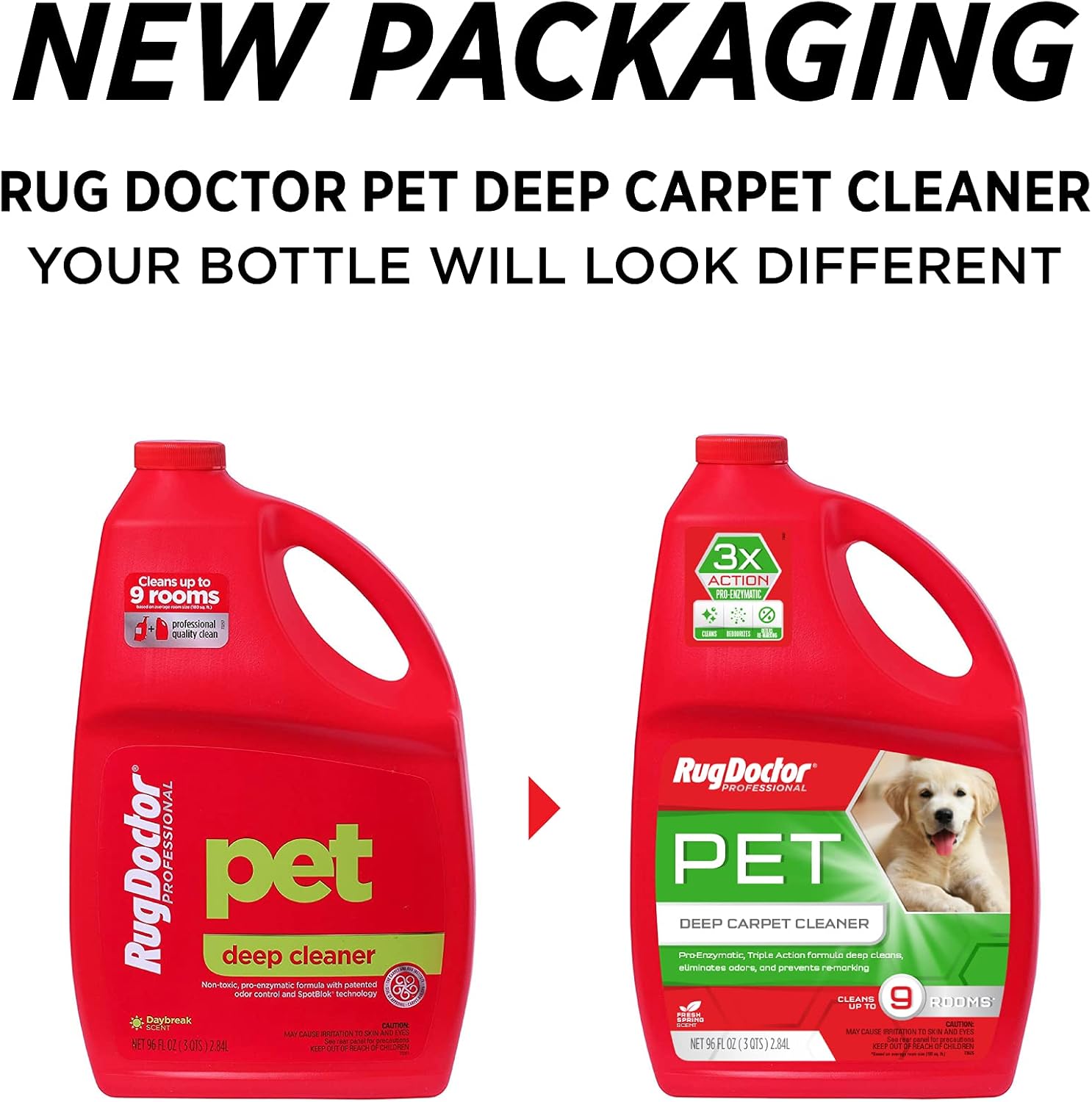 Rug Doctor Pet Carpet Cleaner, 96 oz., Pro-Enzymatic Formula with 3X Action - Cleans, Deodorizes, & Deters Remarking, Concentrated Solution, Professional Grade for Pet Stains & Odors0
