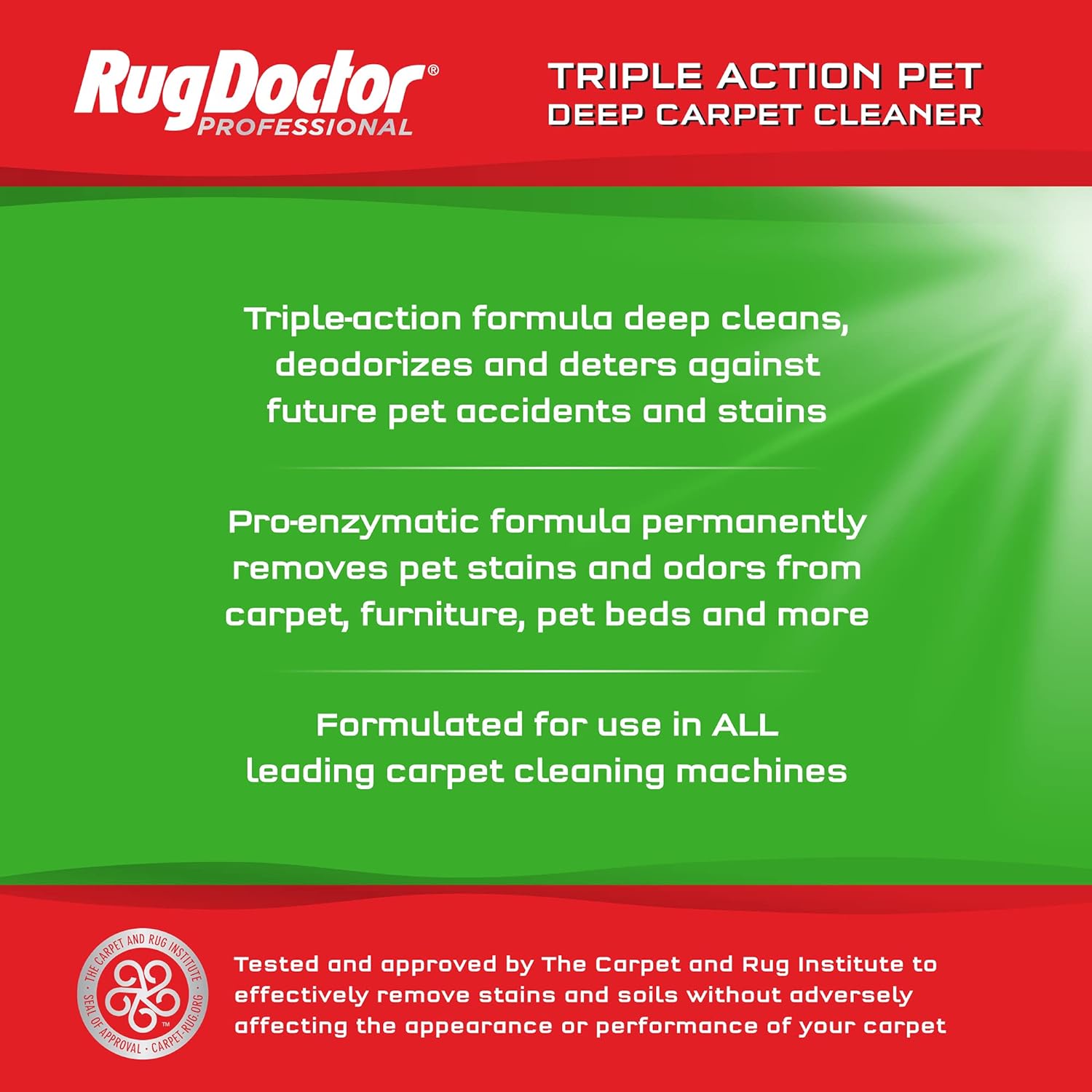 Rug Doctor Pet Carpet Cleaner, 96 oz., Pro-Enzymatic Formula with 3X Action - Cleans, Deodorizes, & Deters Remarking, Concentrated Solution, Professional Grade for Pet Stains & Odors6
