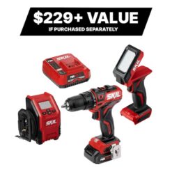 SKIL CB7431-10 PWR CORE 12-volt 3-Tool Brushless Power Tool Combo Kit (1-Battery Included and Charger Included)