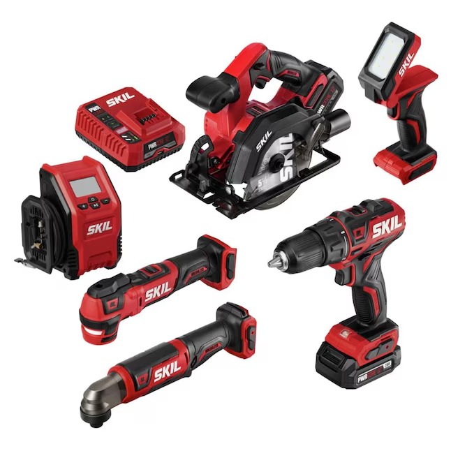 SKIL CB7434-21 PWR CORE 12-volt 6-Tool Brushless Power Tool Combo Kit (2-Batteries Included and Charger Included)_11zon SKIL CB7434-21 PWR CORE 12-volt 6-Tool Brushless Power Tool Combo Kit (2-Batteries Included and Charger Included)