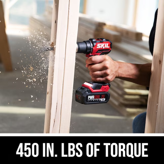 SKIL CB8437B-10 PWR CORE 20-volt 2-Tool Brushless Power Tool Combo Kit (1-Battery Included and Charger Included)2_11zon