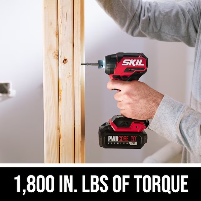 SKIL CB8437B-10 PWR CORE 20-volt 2-Tool Brushless Power Tool Combo Kit (1-Battery Included and Charger Included)7_11zon