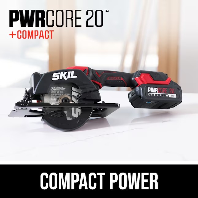 SKIL CR5435B-10 PWR CORE Compact 20-volt 4-1 2-in Brushless Cordless Circular Saw Kit (1-Battery & Charger Included)1_11zon