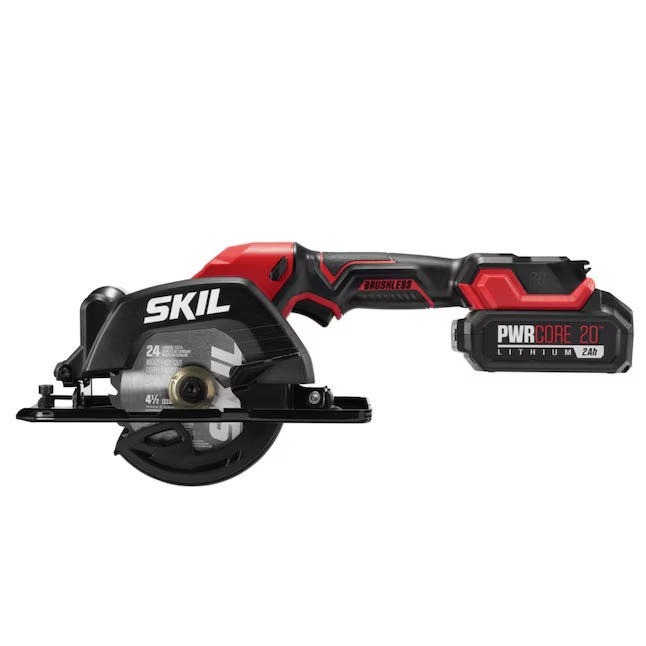 SKIL CR5435B-10 PWR CORE Compact 20-volt 4-1 2-in Brushless Cordless Circular Saw Kit (1-Battery & Charger Included)=_11zon