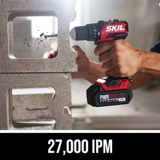 SKIL HD6294B-10 PWR CORE 1 2-in 20-volt Variable Brushless Cordless Hammer Drill (1-Battery and Charger Included)7_11zon