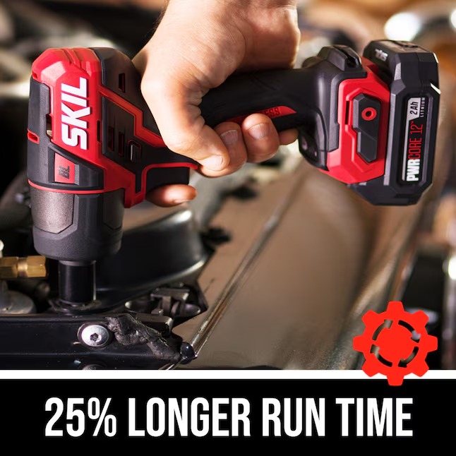 SKIL IW5744-10 PWR CORE 12-volt Variable Brushless 3 8-in square Drive Cordless Impact Wrench (Battery and Charger Included)1_11zon