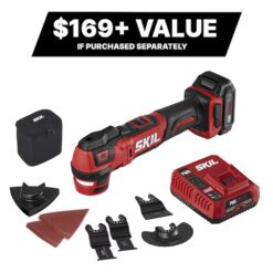 SKIL OS592702 PWR CORE 12-volt Cordless Brushless Variable 32-Piece Oscillating Multi-Tool Kit (1-Battery Included)