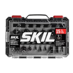 SKIL RTB7501 15-Pc Router Bit Set w/Plastic Case