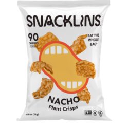 SNACKLINS Plant Based Crisps NACHO - Gluten Free, Grain Free, 100% Kosher, Vegan Healthy Snacks, Crunchy Puffed Snack, Just 90 Calories Per Bag - .9oz Bag (Case of 12)