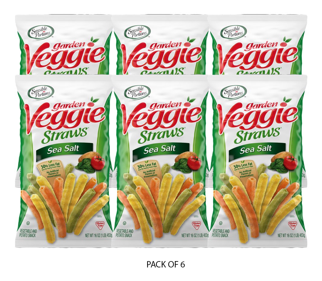 Sensible Portions Garden Veggie Straws, Sea Salt, 16 Oz (Pack of 6)7