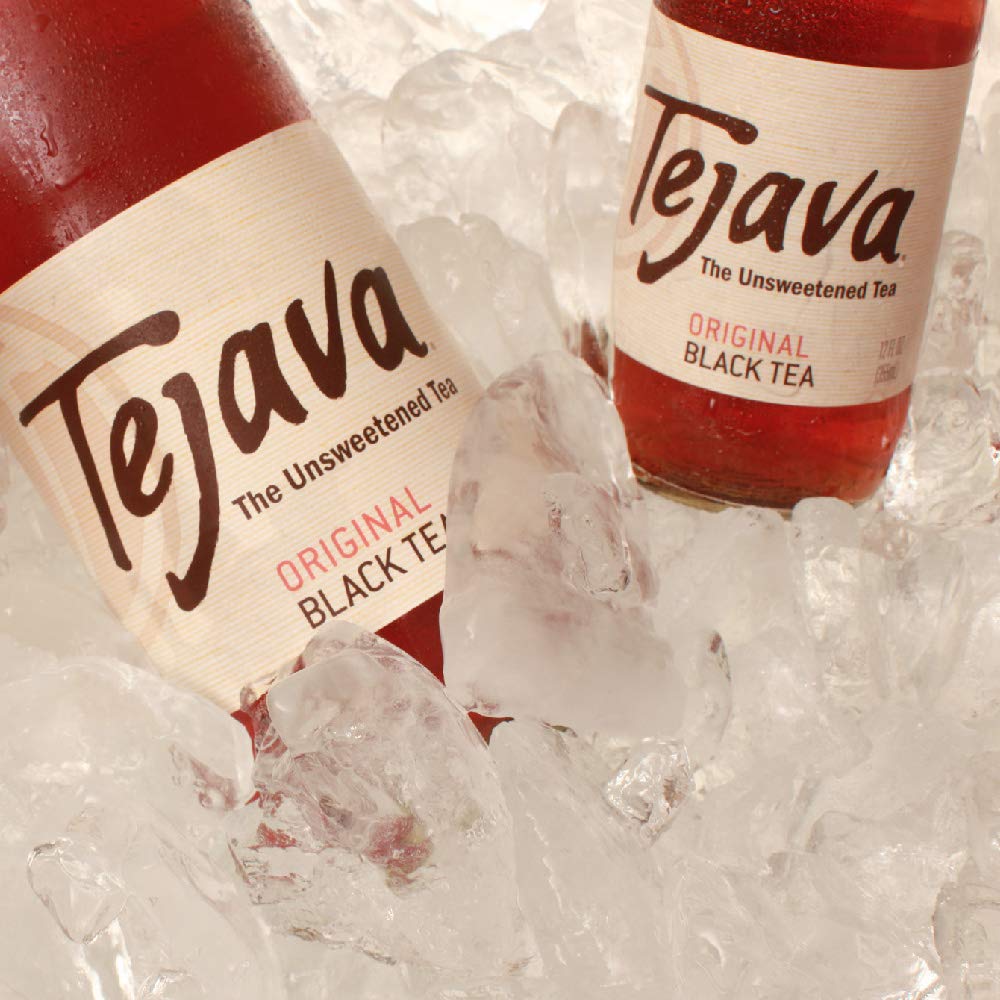 Tejava Original Unsweetened Black Iced Tea, 12 Pack, 1 Liter Glass Bottles, Non-GMO, Kosher, No Sugar or Sweeteners, No calories, No Preservatives, Brewed in Small Batches-