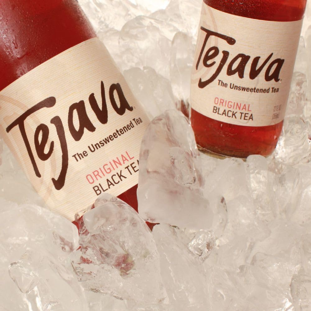 Tejava Original Unsweetened Black Iced Tea, 12 Pack, 1 Liter Glass Bottles, Non-GMO, Kosher, No Sugar or Sweeteners, No calories, No Preservatives, Brewed in Small Batches0