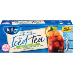 Tetley Black Tea, Decaffeinated Iced Tea Blend, Family Size, 24 Count (Pack of 6) - Packaging May Vary