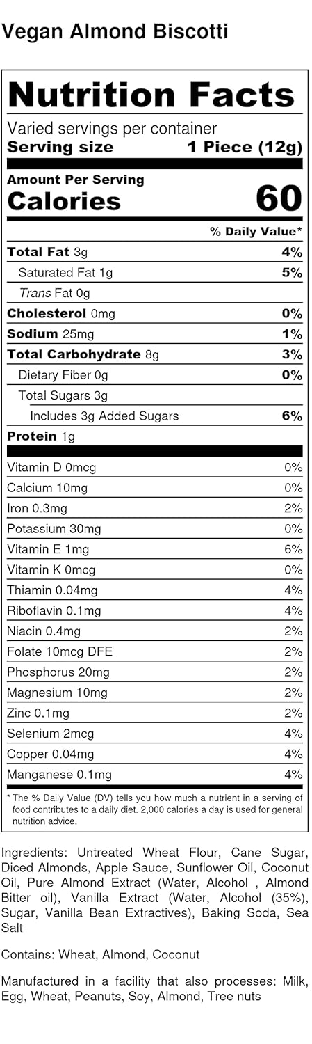 True Delicious VEGAN ALMOND BISCOTTI, 100% plant-based Cookies, (4 boxes of 6oz each) Artisanal Dessert, Non-GMO Natural Ingredients1