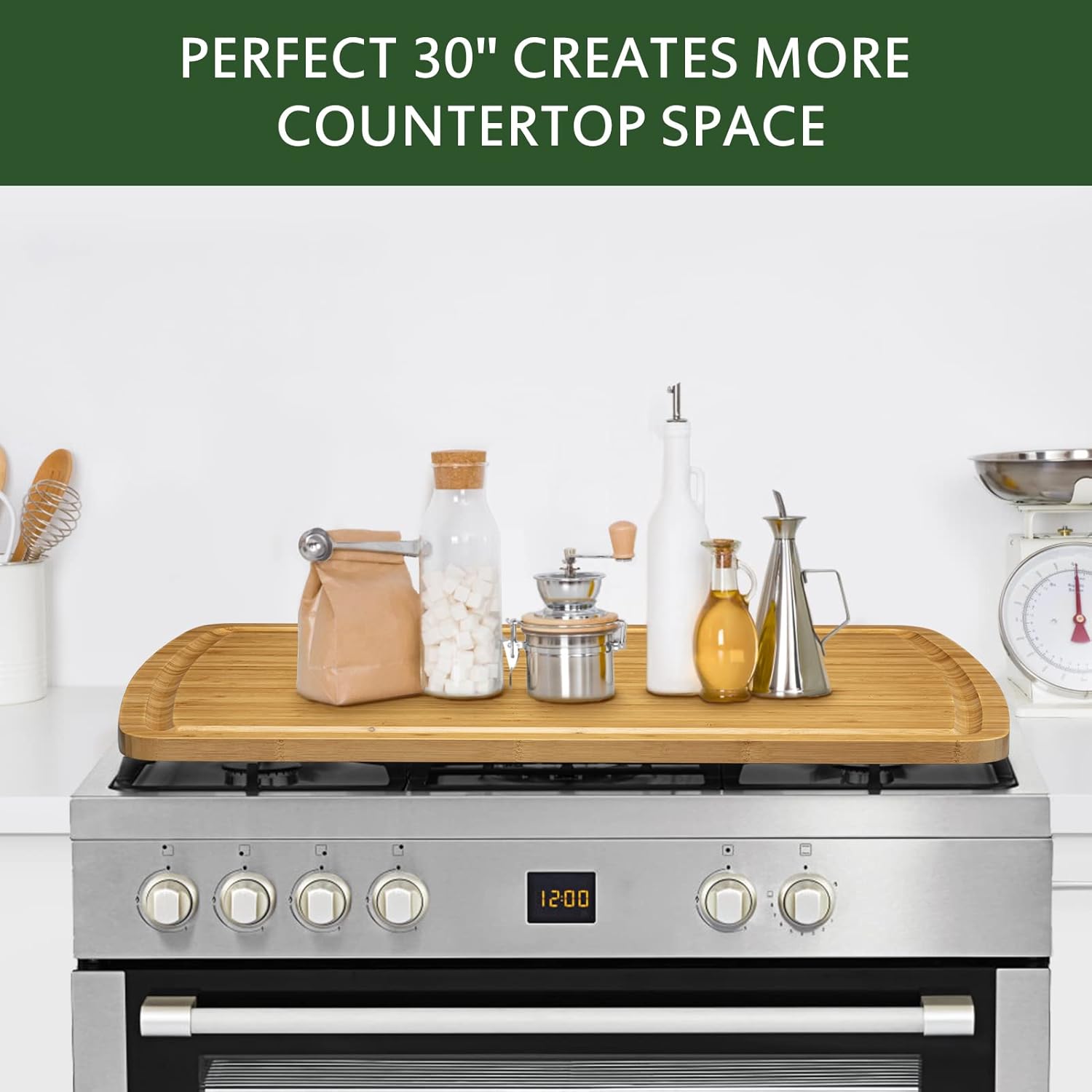 30x20 Stove Top Cover, Bamboo Wood Noodle Board Stove Cover for Gas Stove, Extra Large Cutting Board for Kitchen, Stove Top Cutting Board2
