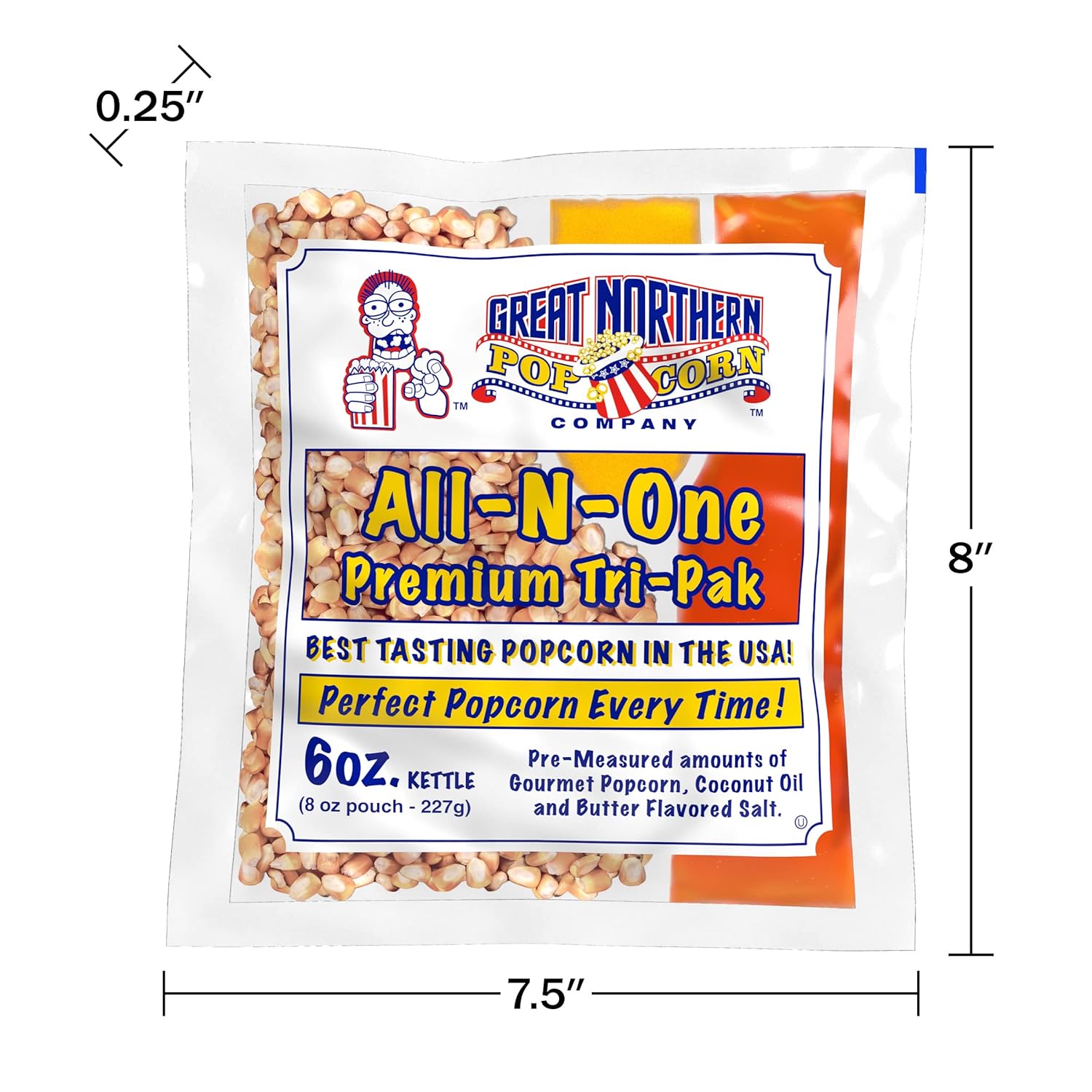 6 oz. Popcorn Packs – Pre-Measured, Movie Theater Style, All-in-One Kernel, Salt, Oil Packets for Popcorn Machines by Great Northern Popcorn (40 Case)1