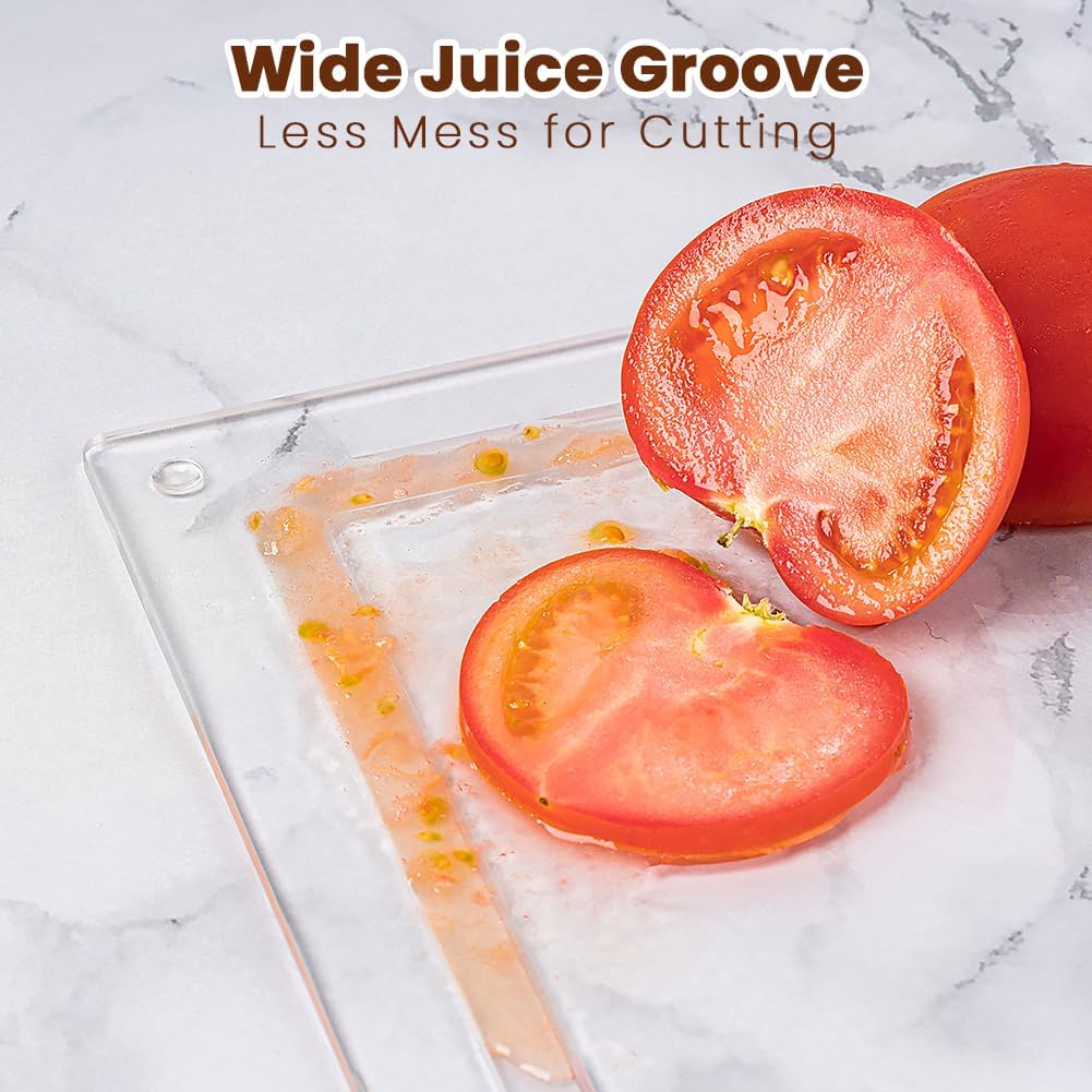 Acrylic Large Cutting Board with Juice Groove, 24x18 Inch Clear Cutting Board with Counter Lip, Non Slip Cutting Mat for Kitchen, Table Protector, Mothers Day Gifts for Mom1