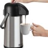 Airpot Coffee Carafe for Keeping Hot - 85 OZ / 2.5L Large Coffee Dispenser with Pump - Insulated Stainless Steel Thermos Urn for Hot Drinks Water Tea Chocolate - Thermal Beverage Dispenser for Parties