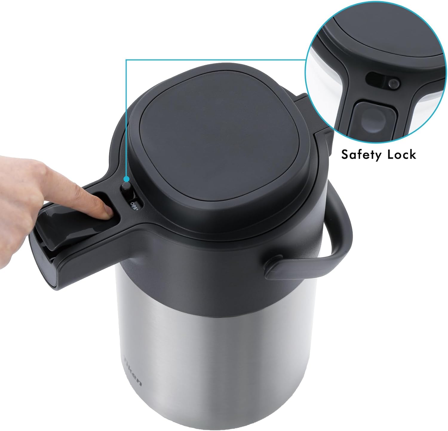 Airpot Coffee Dispenser with Pump - Coffee Carafes for Keeping Hot - Beverage Dispenser - 135oz 4L Thermal Coffee Carafe for Hot Liquids - Stainless Steel Insulated Coffee Thermos Carafe3