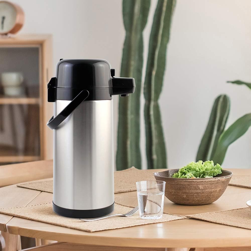 Airpot Coffee Dispenser with Pump,102 OZ 3L Large Coffee Dispenser for Party Hot Drinks Water Tea Chocolate Hot Cold Water, Insulated Stainless Steel Thermos0