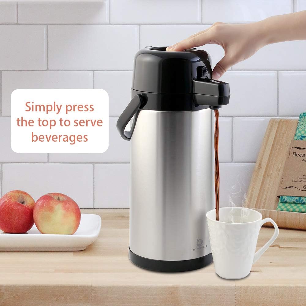Airpot Coffee Dispenser with Pump,102 OZ 3L Large Coffee Dispenser for Party Hot Drinks Water Tea Chocolate Hot Cold Water, Insulated Stainless Steel Thermos8