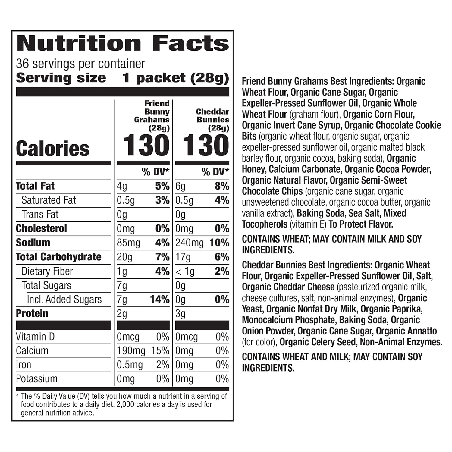 Annie’s Organic, Snack Variety Pack, Cheddar Bunnies and Bunny Grahams, 1 oz, 36 ct11