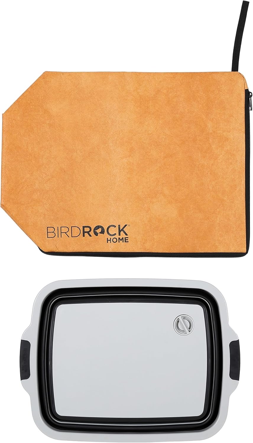 BIRDROCK HOME Collapsible Large BBQ Prep Tub & BBQ Resting Bag - Multi-Function Grill Caddy w Colander & Lid, Portable Silicone Dish Bowl for Picnic, Tailgate, Camping2